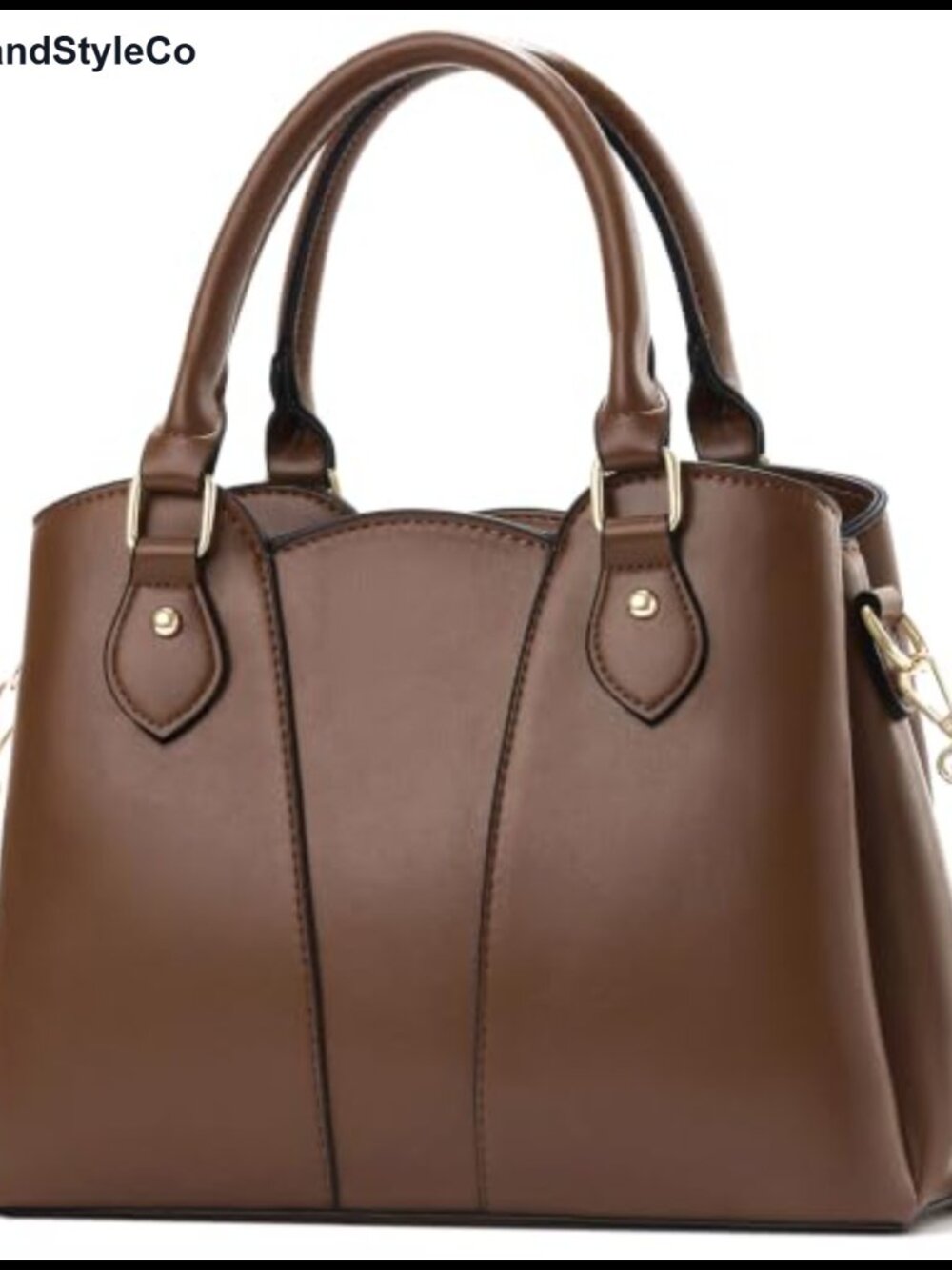 Vegan Leather Crossbody Purse Tote Satchel Zip Top-Handle Strap
